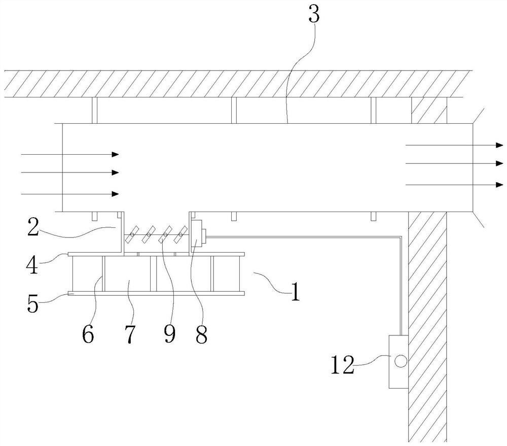 Horizontal smoke exhaust device capable of preventing smoke from being sucked through