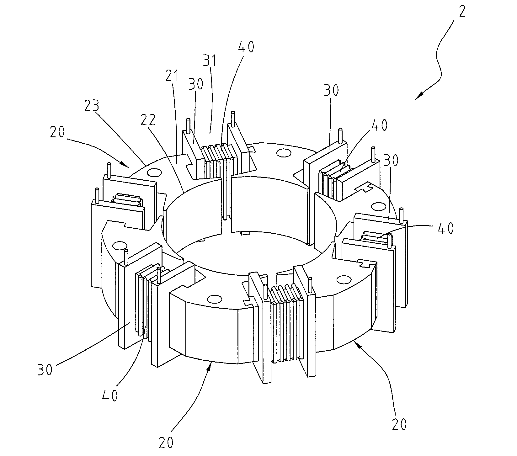 Stator of motor, stator unit and manufacturing method thereof