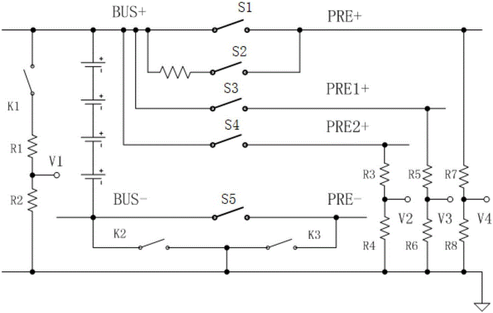 Vehicle battery management system main relay adhesion detection circuit and detection method thereof