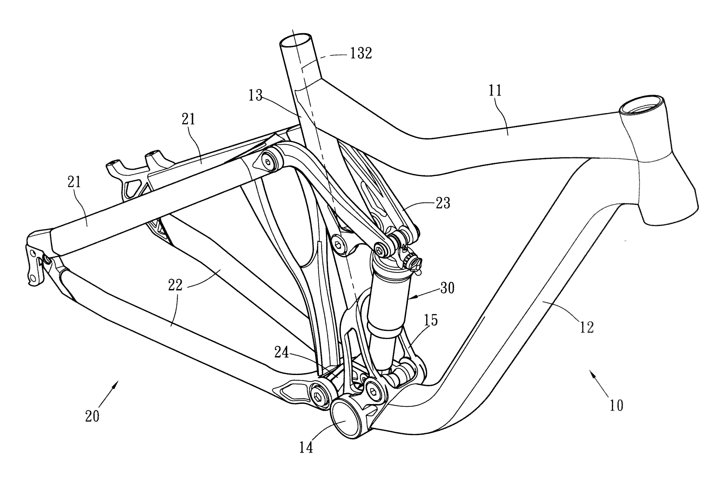 Rear suspension system for bicycles