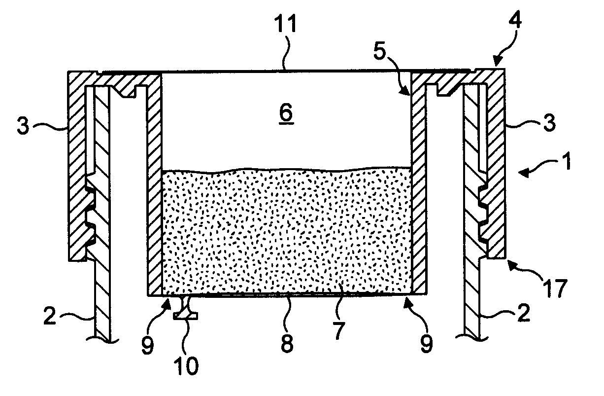 Closure with built-in storing compartment