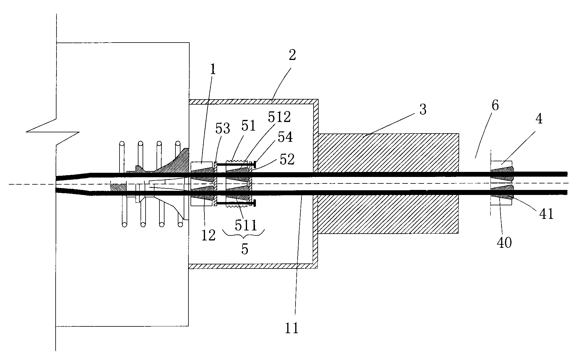 Method for detecting concrete beam anchor lower prestress and device for realizing method