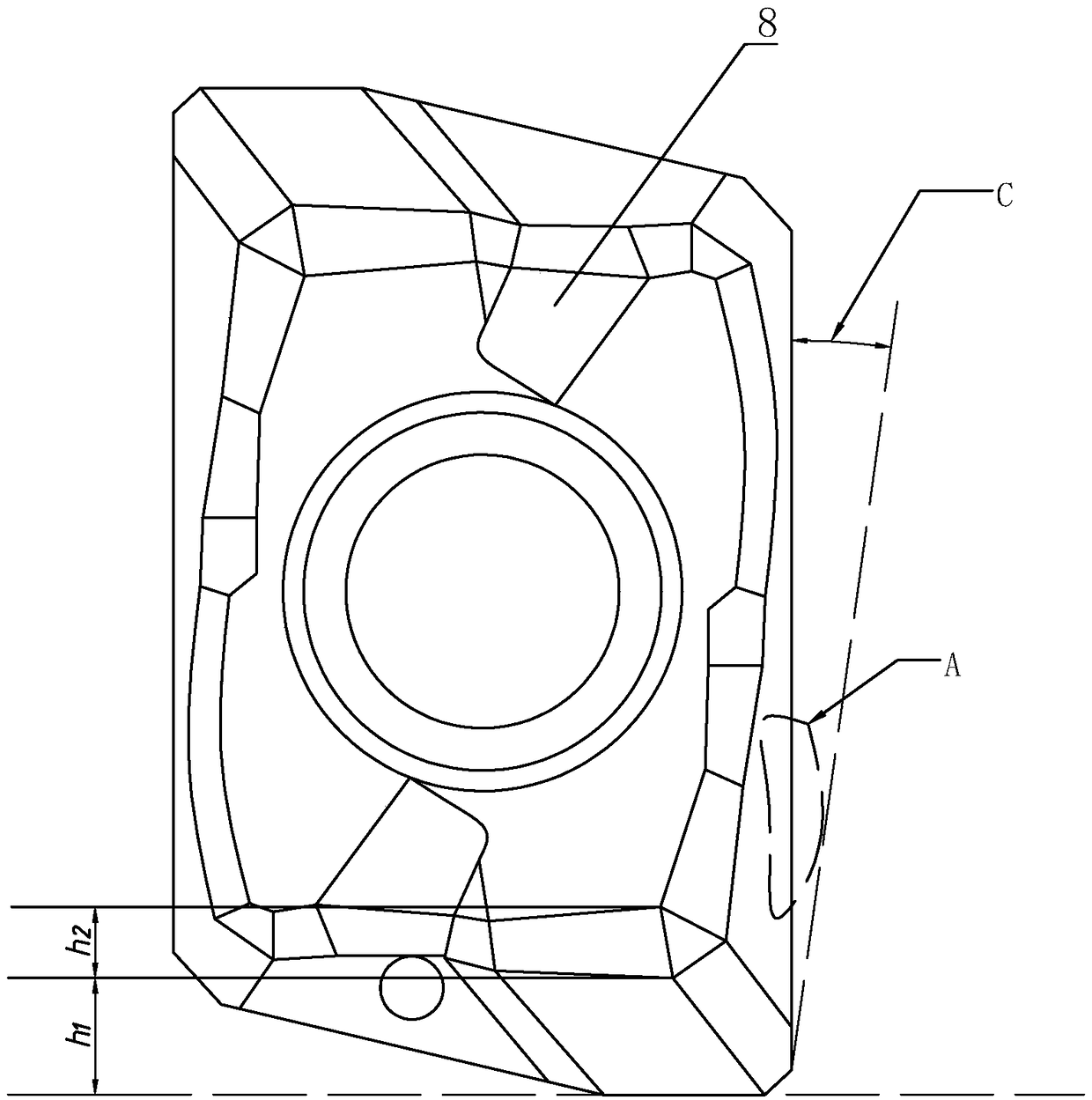 High-efficiency machining control method for deep hole in oil pump casing