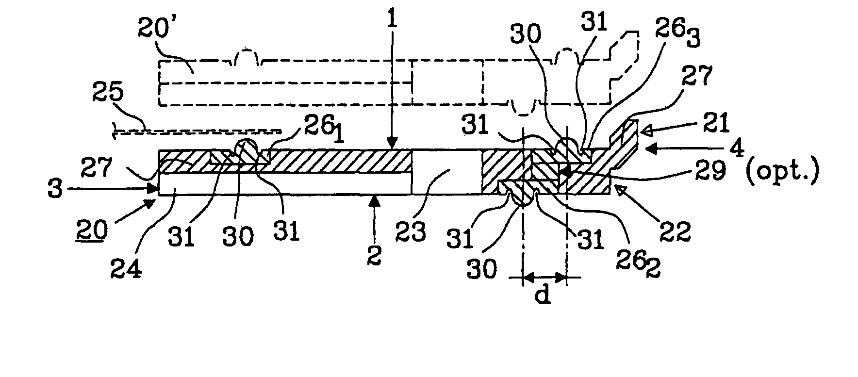 Gasket and a bipolar battery