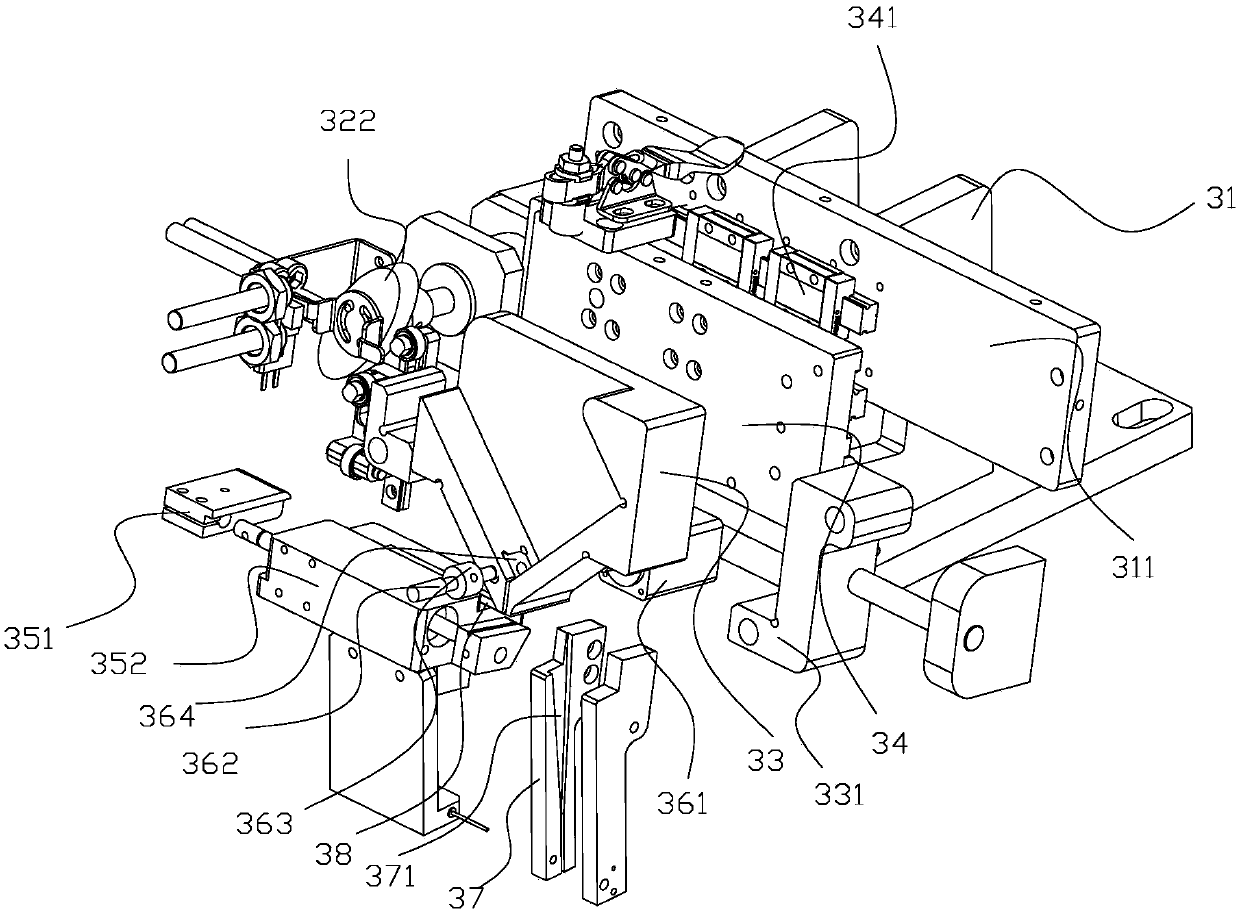 Assembling device for medical testing test tube rubber plug and glass tube combination