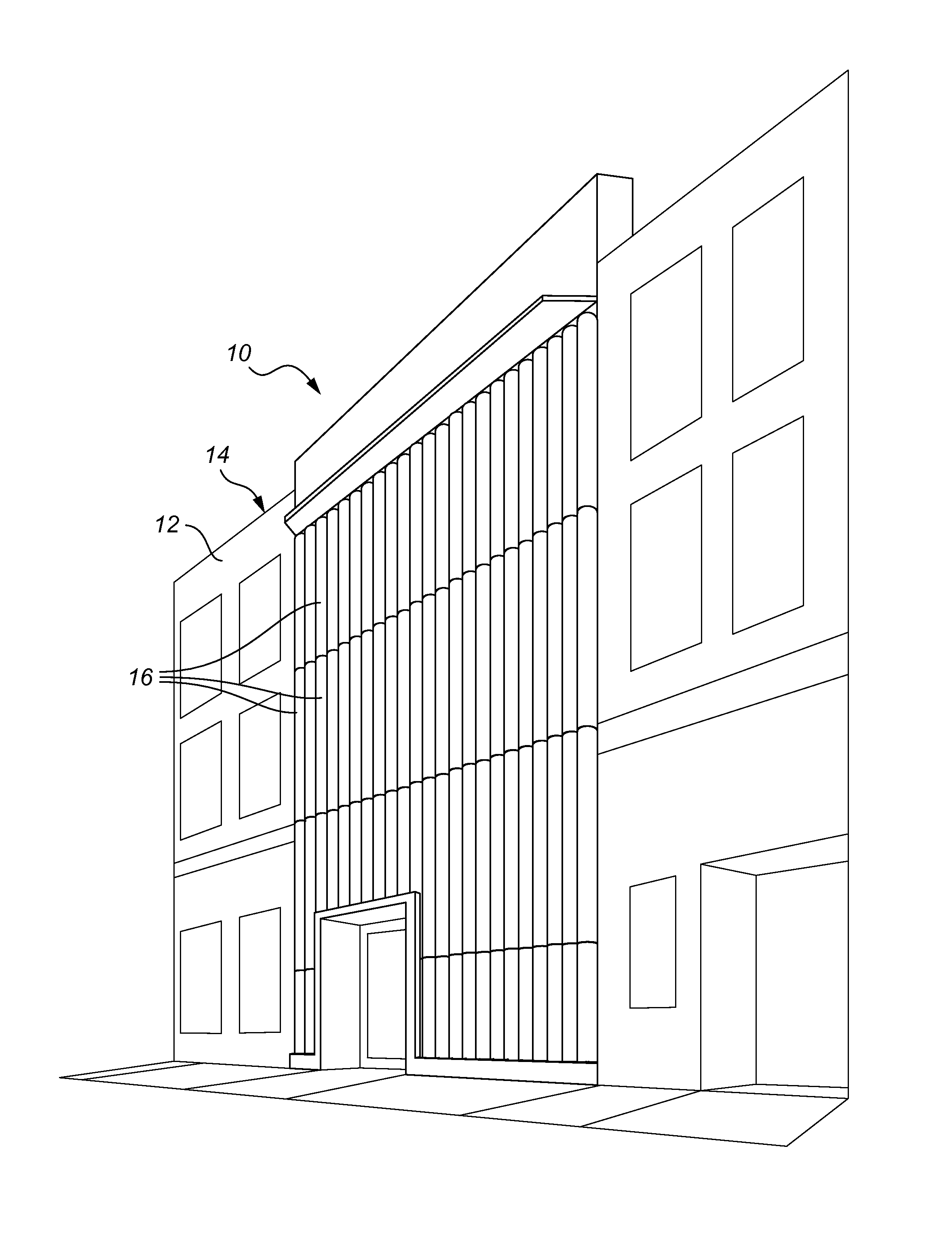 Modular, self supporting exterior enclosure system with insulating, evacuated tubes having solar collector rods