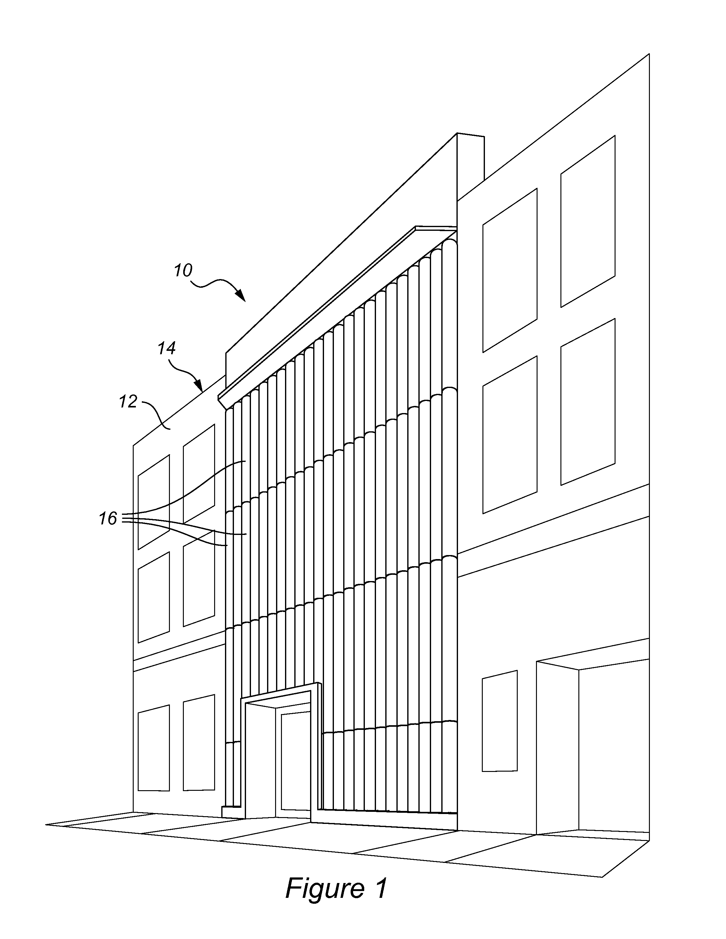 Modular, self supporting exterior enclosure system with insulating, evacuated tubes having solar collector rods