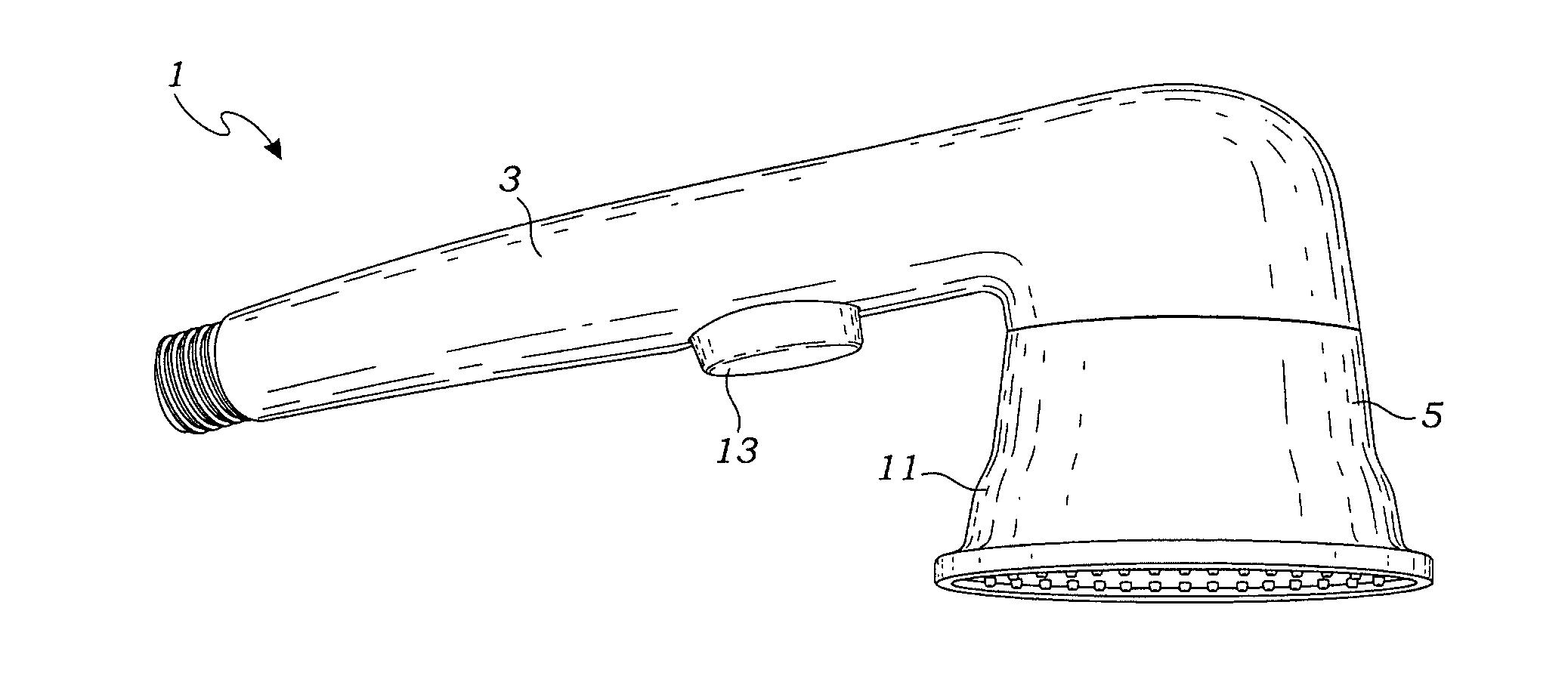 Showerhead with rotatable oval spray pattern and handheld spray pattern controller