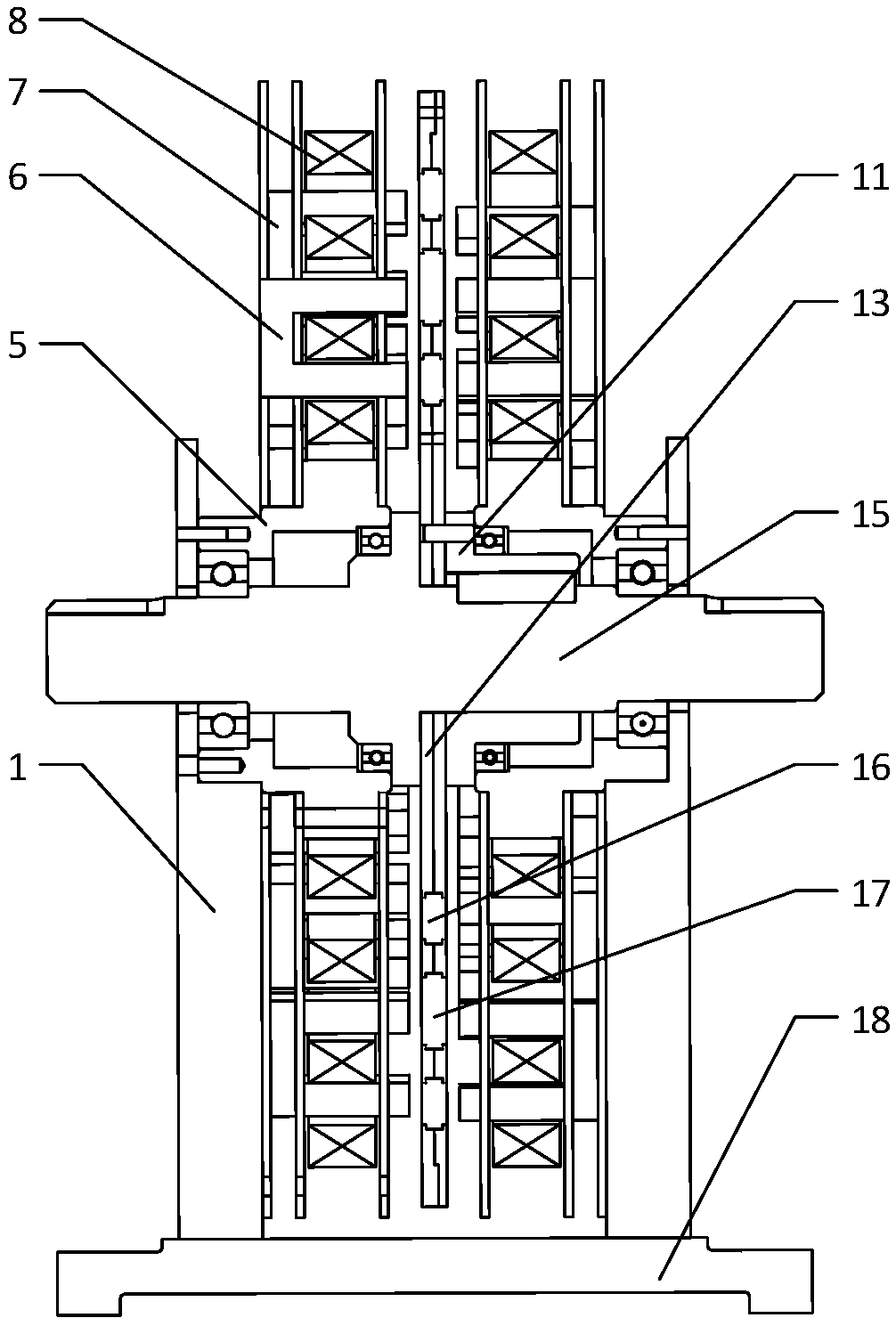 A disk-type double-cross-link magnetism-concentrating transverse field motor