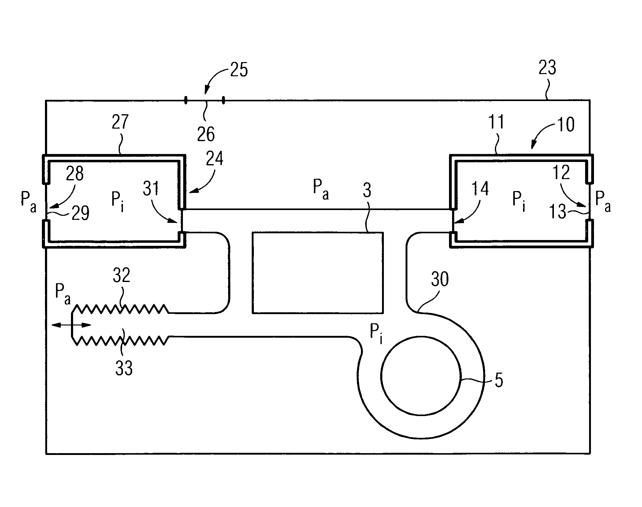 Hearing apparatus with pressure equalization for converters