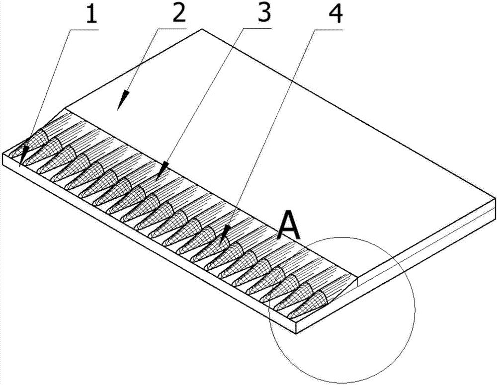 Shearing knife with bionic curved surface