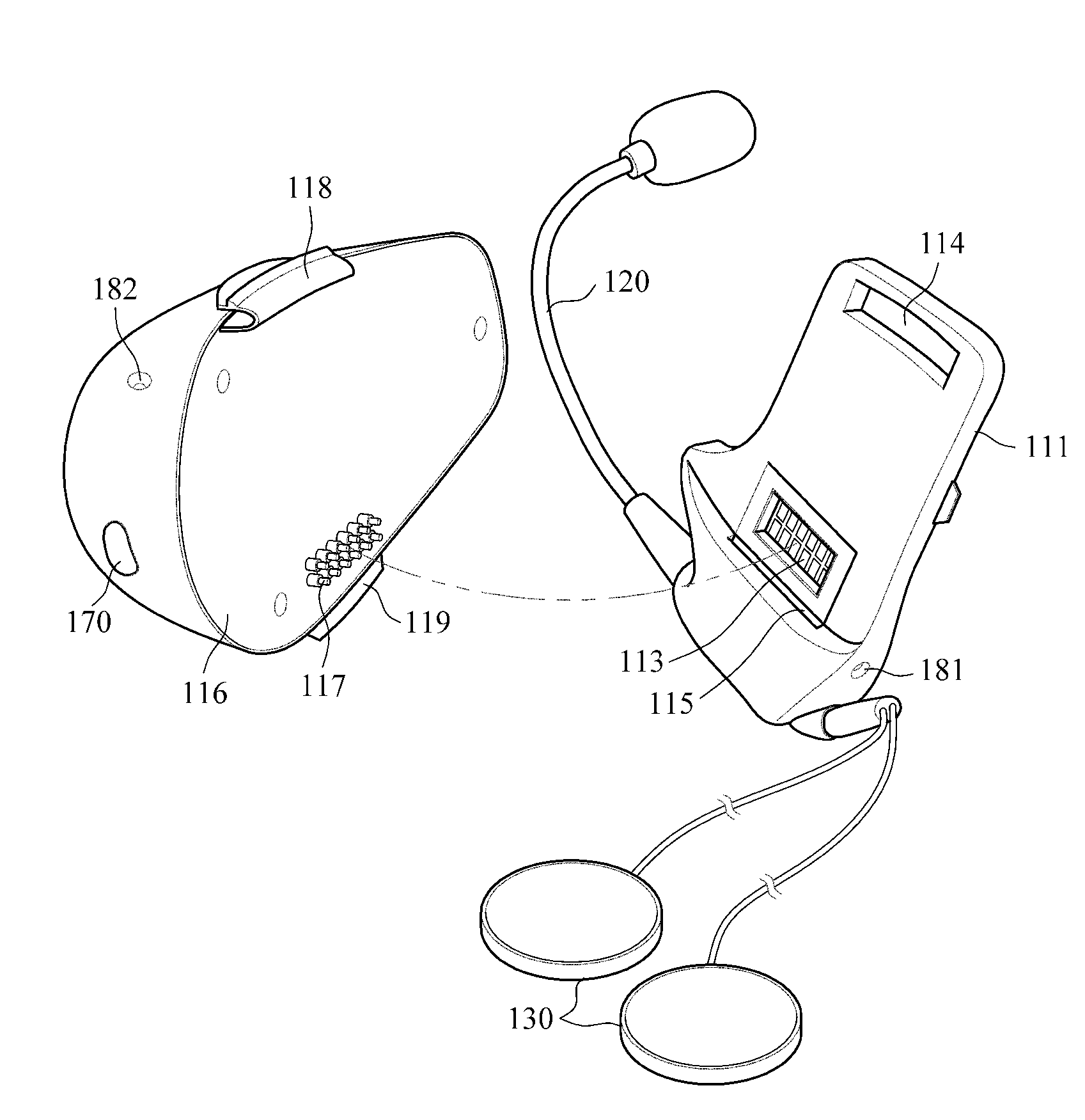 Bluetooth headset for helmet having inter-communication function