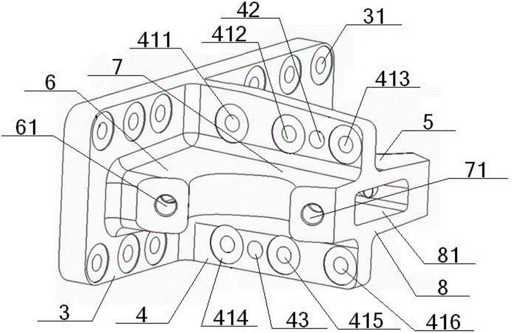 Two-way V-shaped thrust lever upper bracket and bracket beam assembly