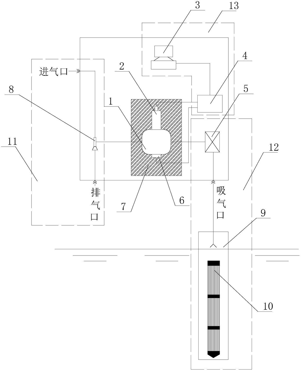 Nuclear power station fuel module damage online detection device