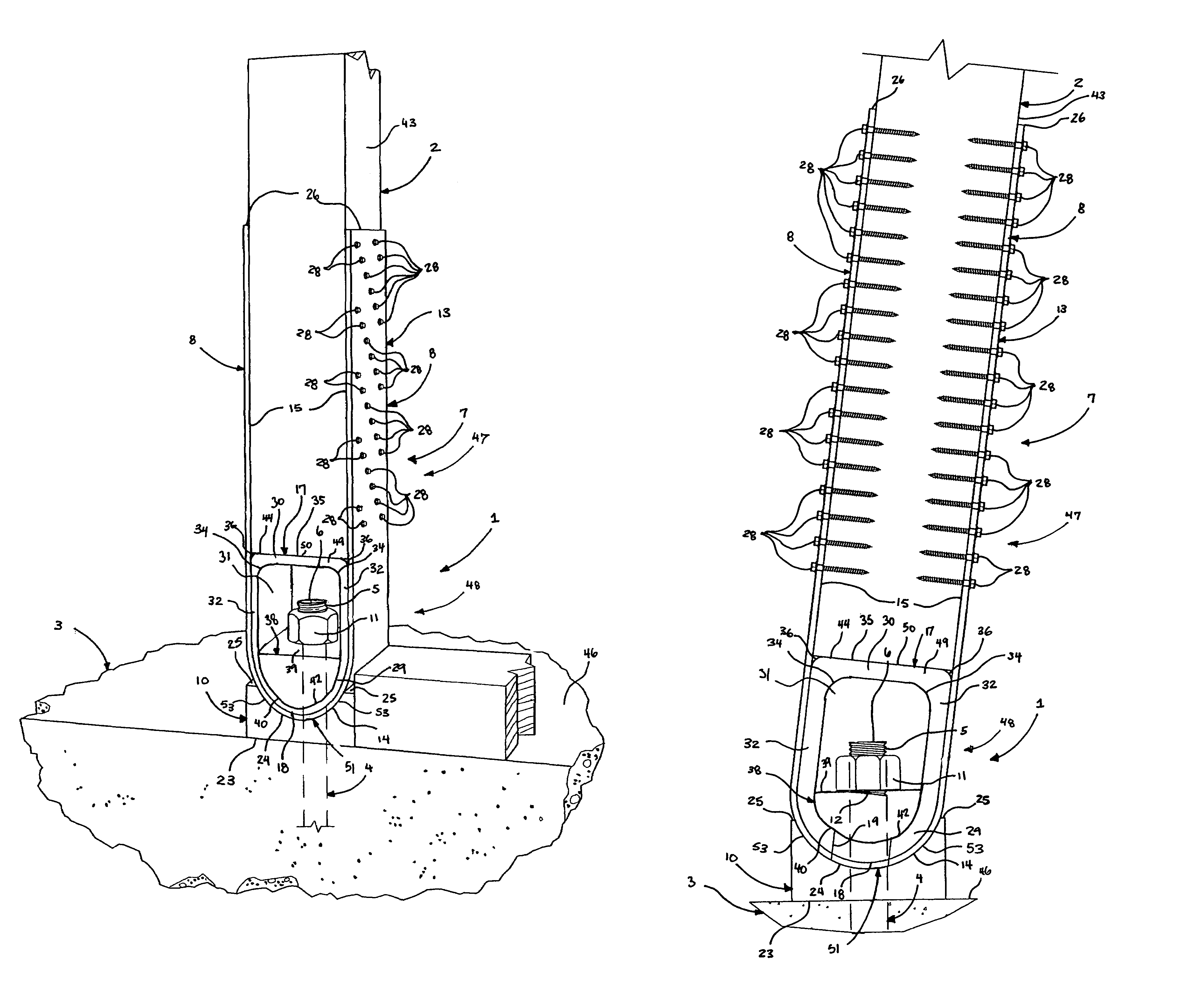 Rotating concentric holdown