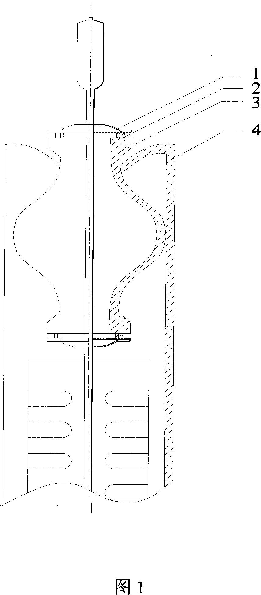 Collector tube glass-metal double-port hot-pressing sealing material and method