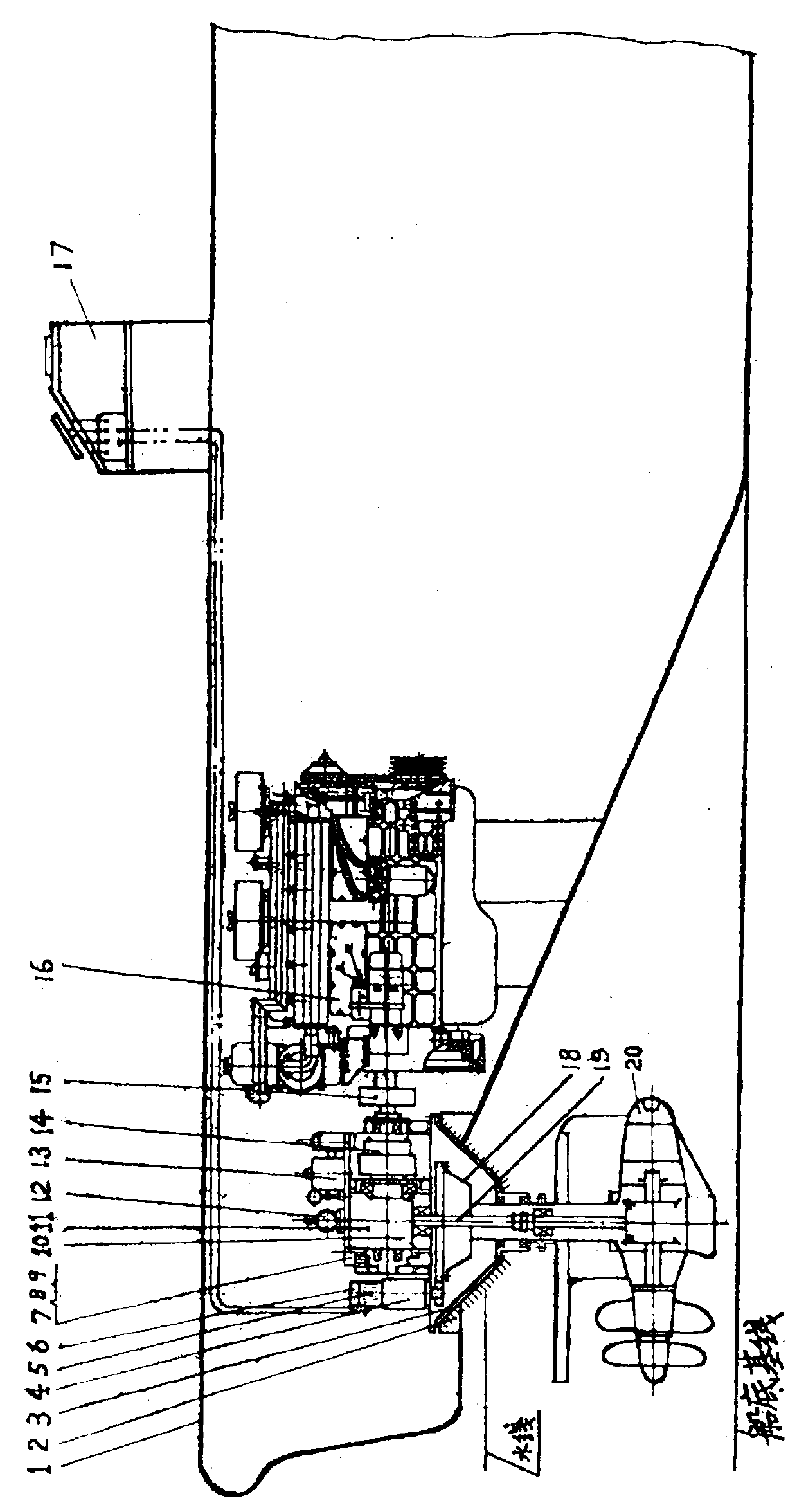 Complete machine structure type of 360-degree full-rotation board internal and external double-machine-contra-rotating propulsion device