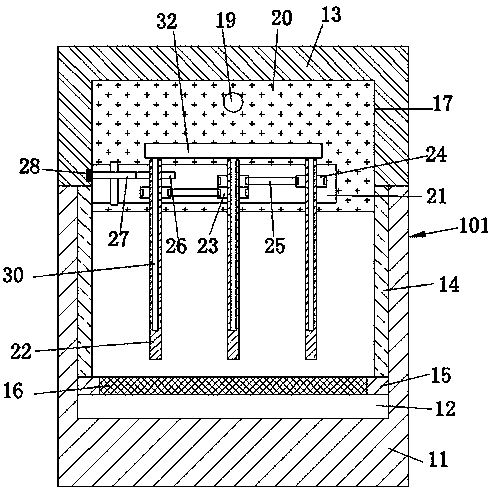 Immersion cleaning device for treating construction waste through citric acid