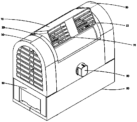 Air conditioner fan achieving air incoming from two side faces simultaneously