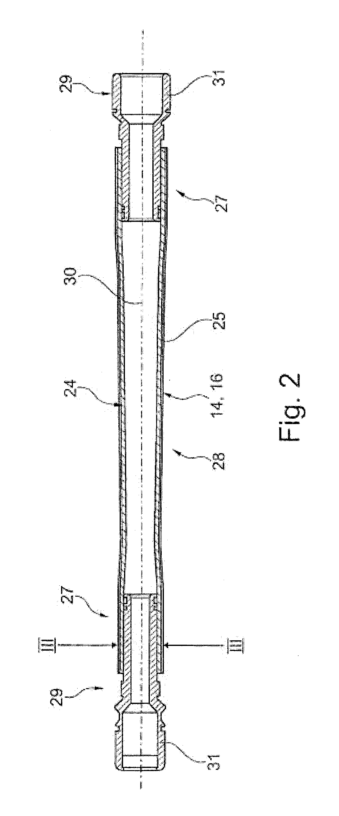 Shaft of a gas-turbine engine, in particular a radial shaft or a shaft arranged at an angle to the machine axis