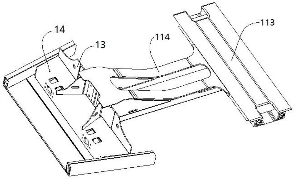 A rail vehicle chassis structure and rail vehicle