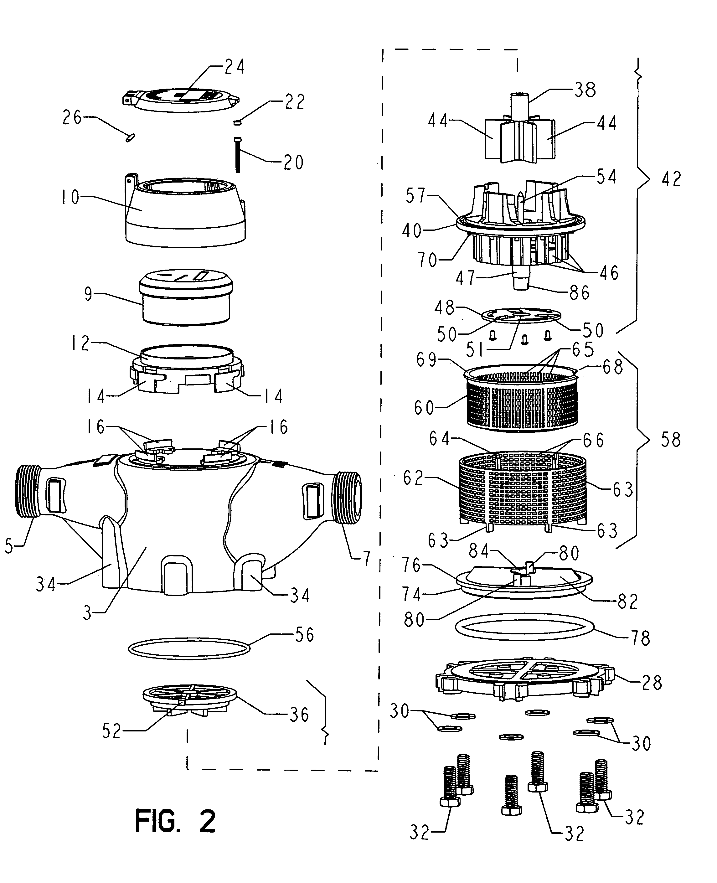 Large volume fire service water meter