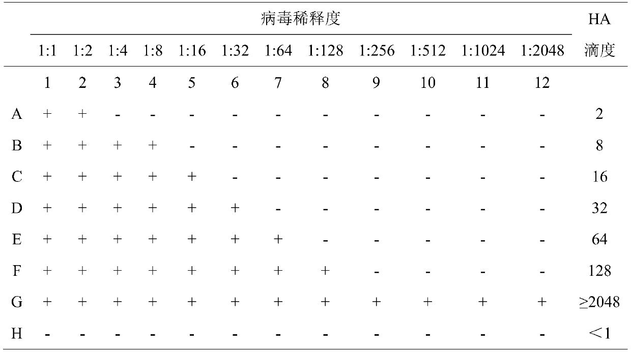 Influenza hemagglutination inhibition test detection method