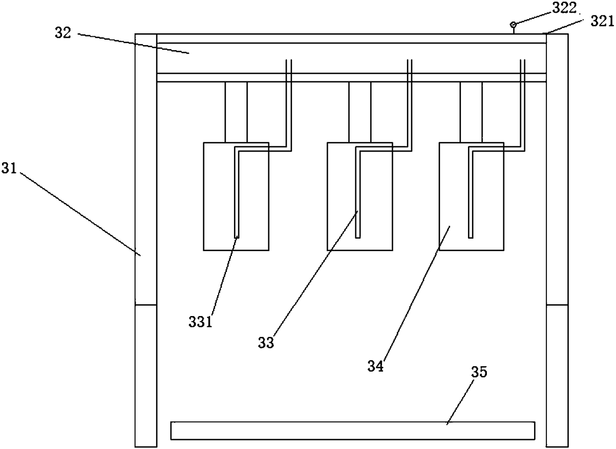 Paint brushing system for back of T-shaped elevator guide rail