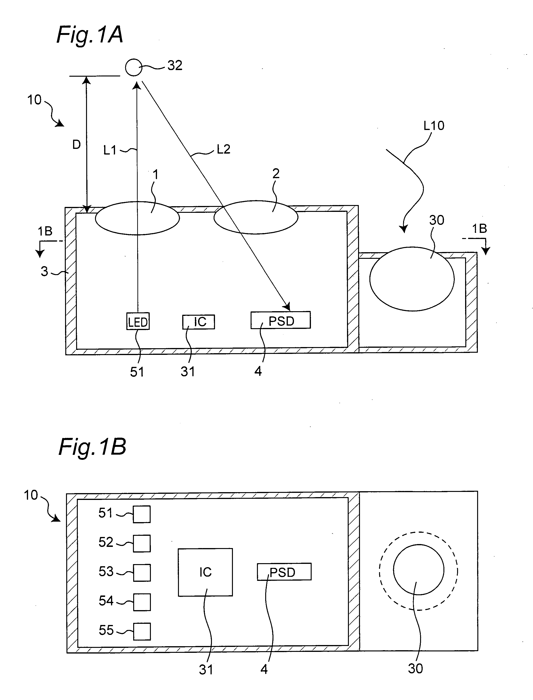 Optical distance measuring sensor and self-propelled cleaner