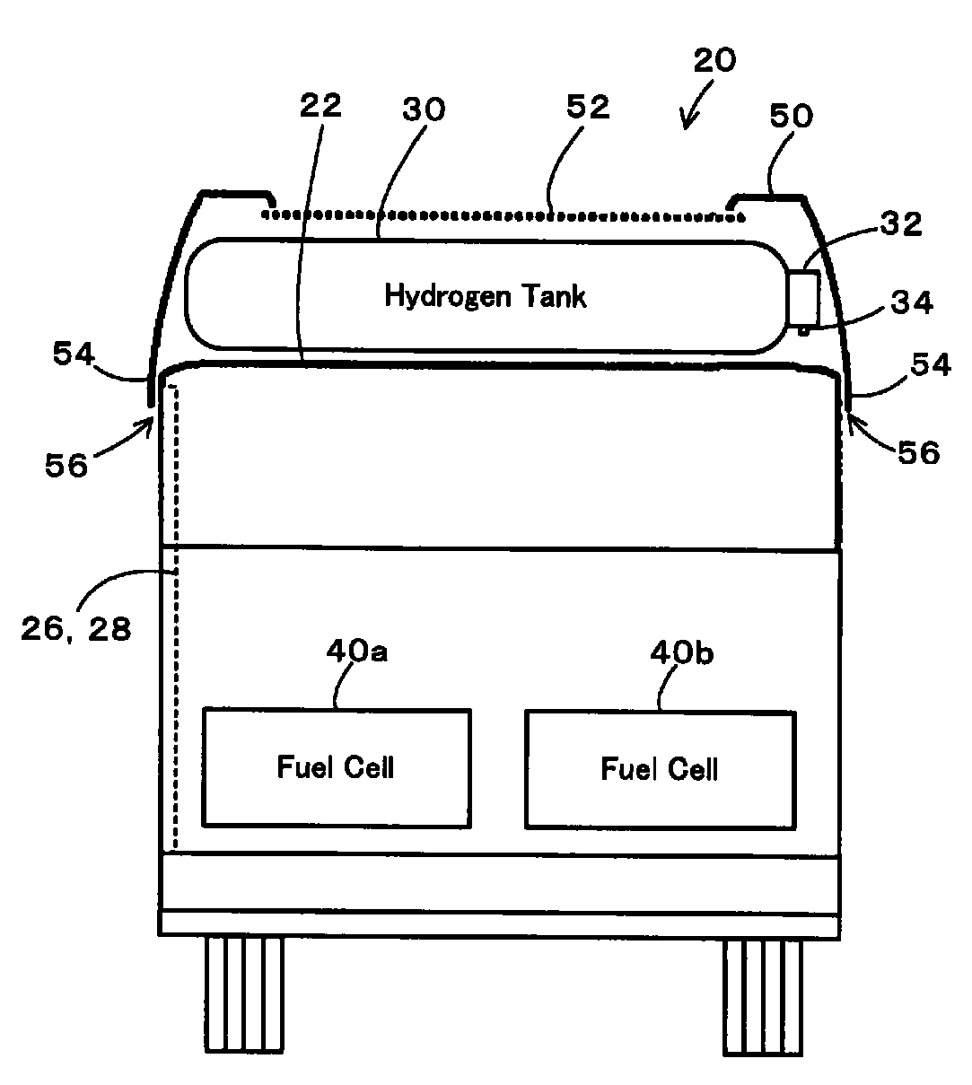 Vehicle and method of mounting gas fuel tank