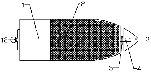 Non-broken-piece-type efficient and safe fire-extinguishing bullet