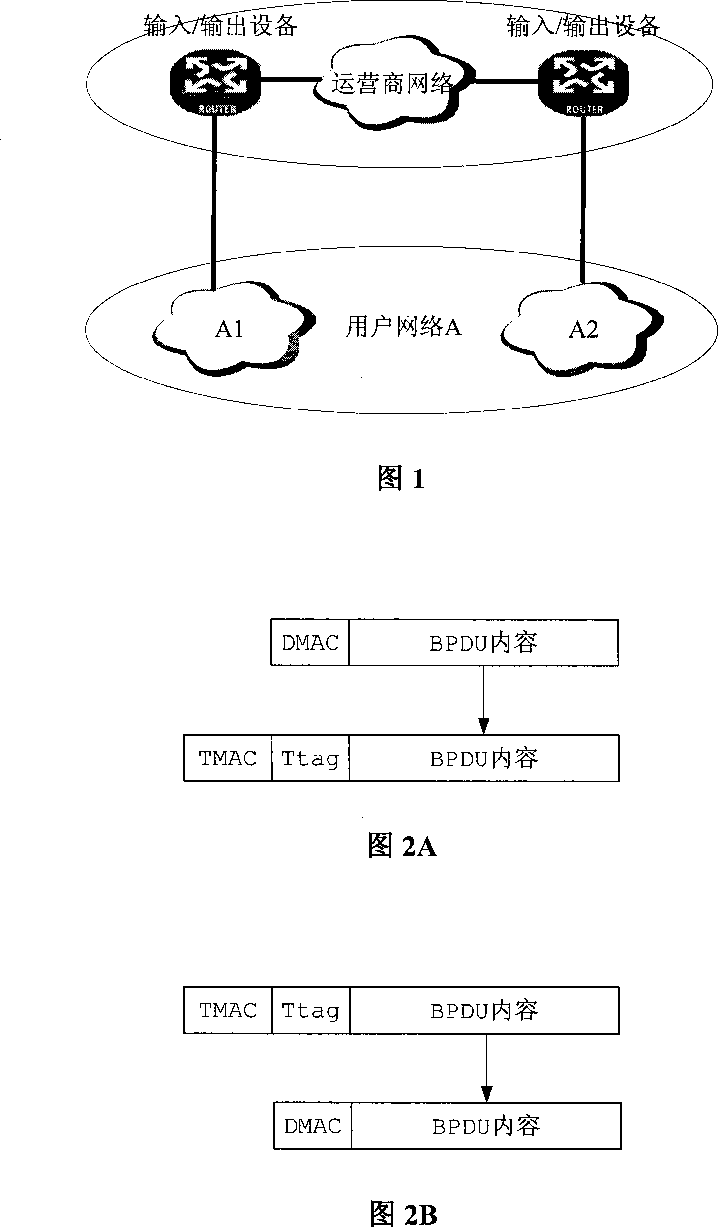 Method and system for transparent transmission of BPDU packet in two-layer switching network