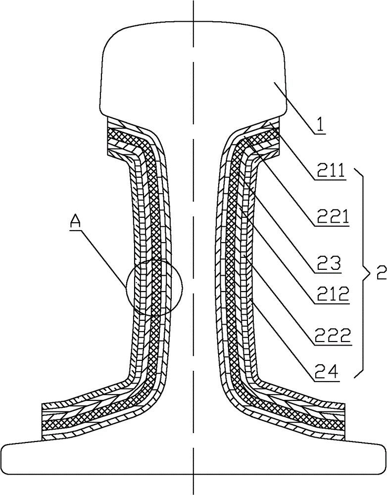 Steel rail and damping absorber thereof