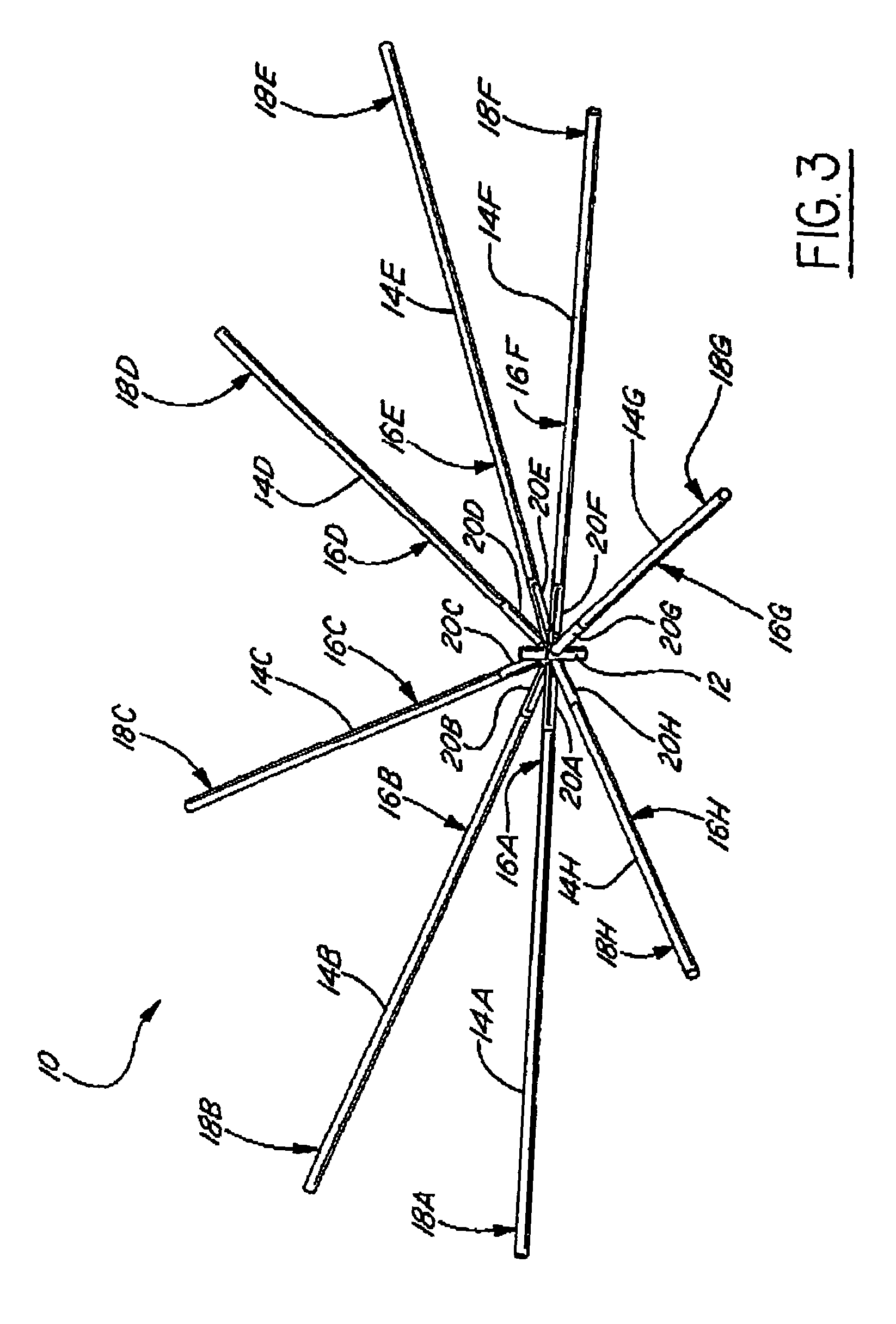 Deployable antenna with foldable resilient members