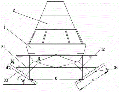 Water surface single-body unmanned wing skid with dual water jet propulsion