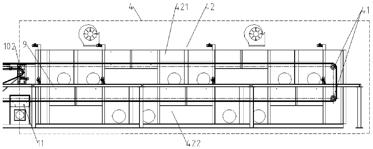 Double-layer tentering setting machine and conveying structure thereof