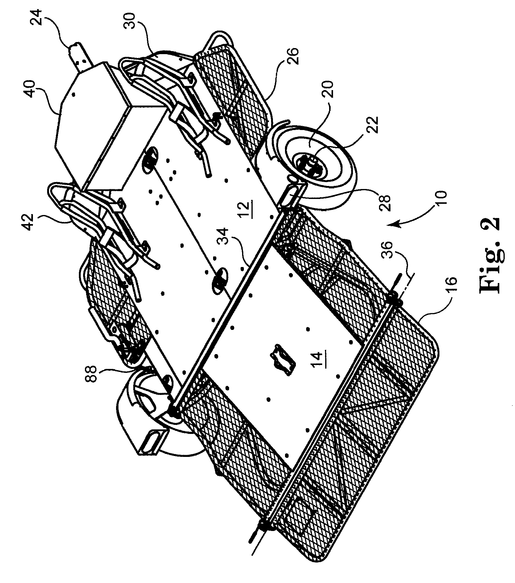 Drive-on multipurpose trailer configurable for semi-vertical storage