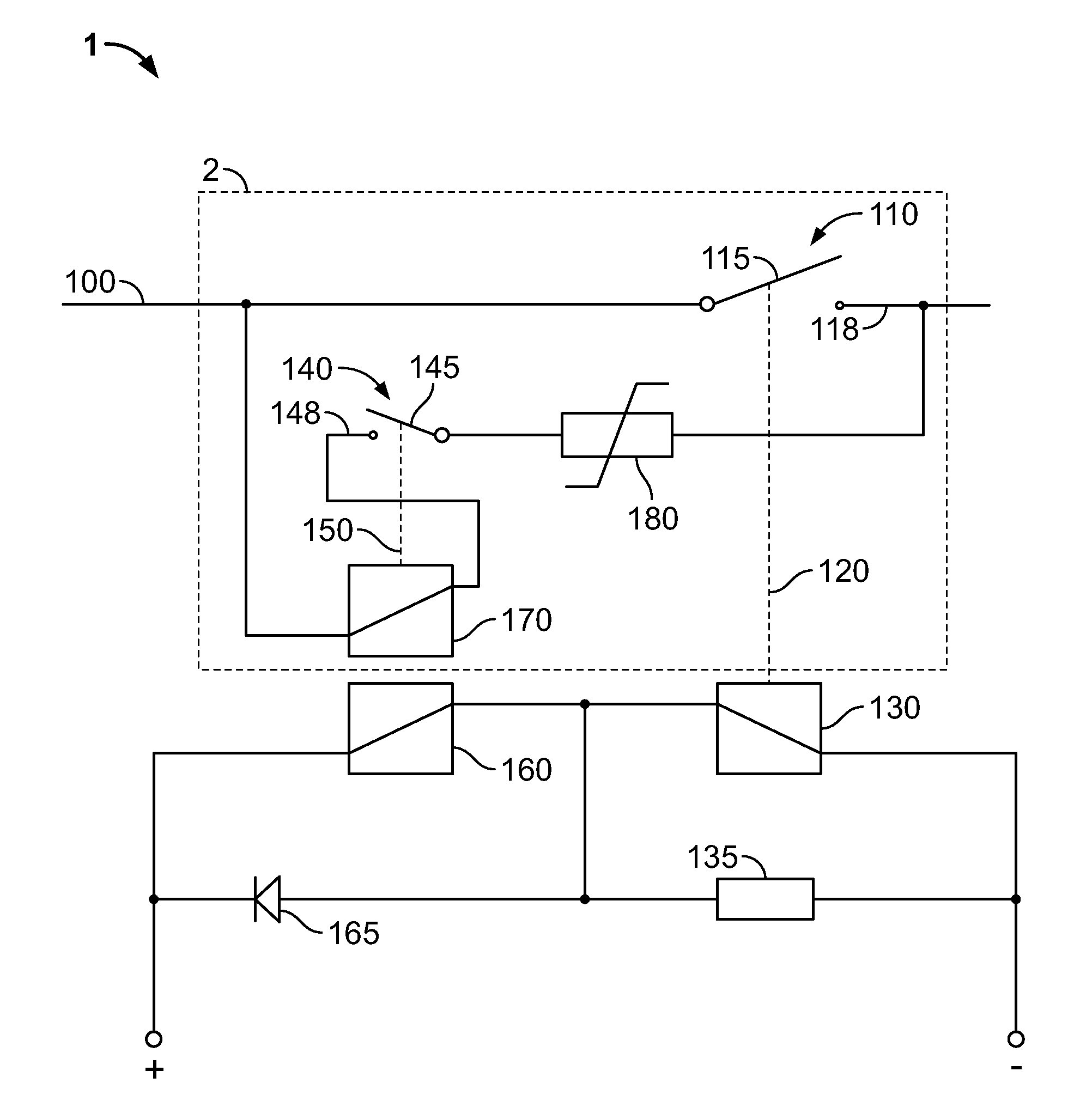 Contact protection circuit and high voltage relay comprising the same