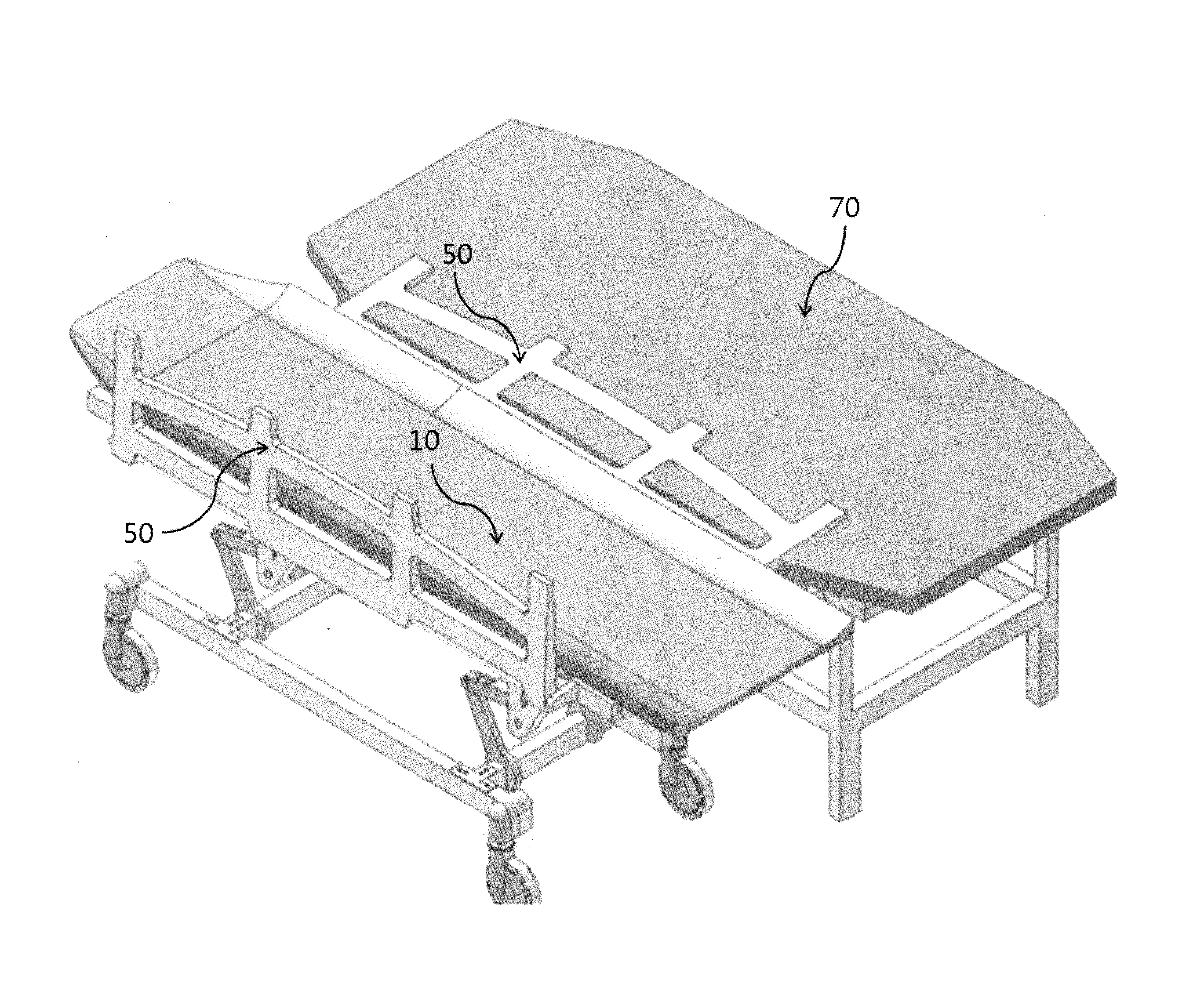 Patient transfer apparatus using side protector