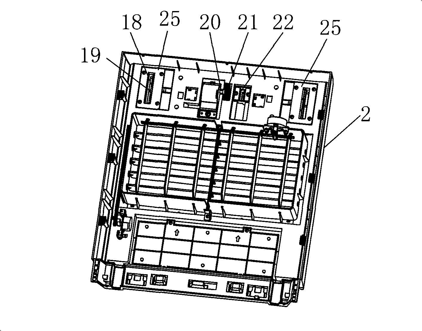 Air-out plate switching device of split floor type air conditioner