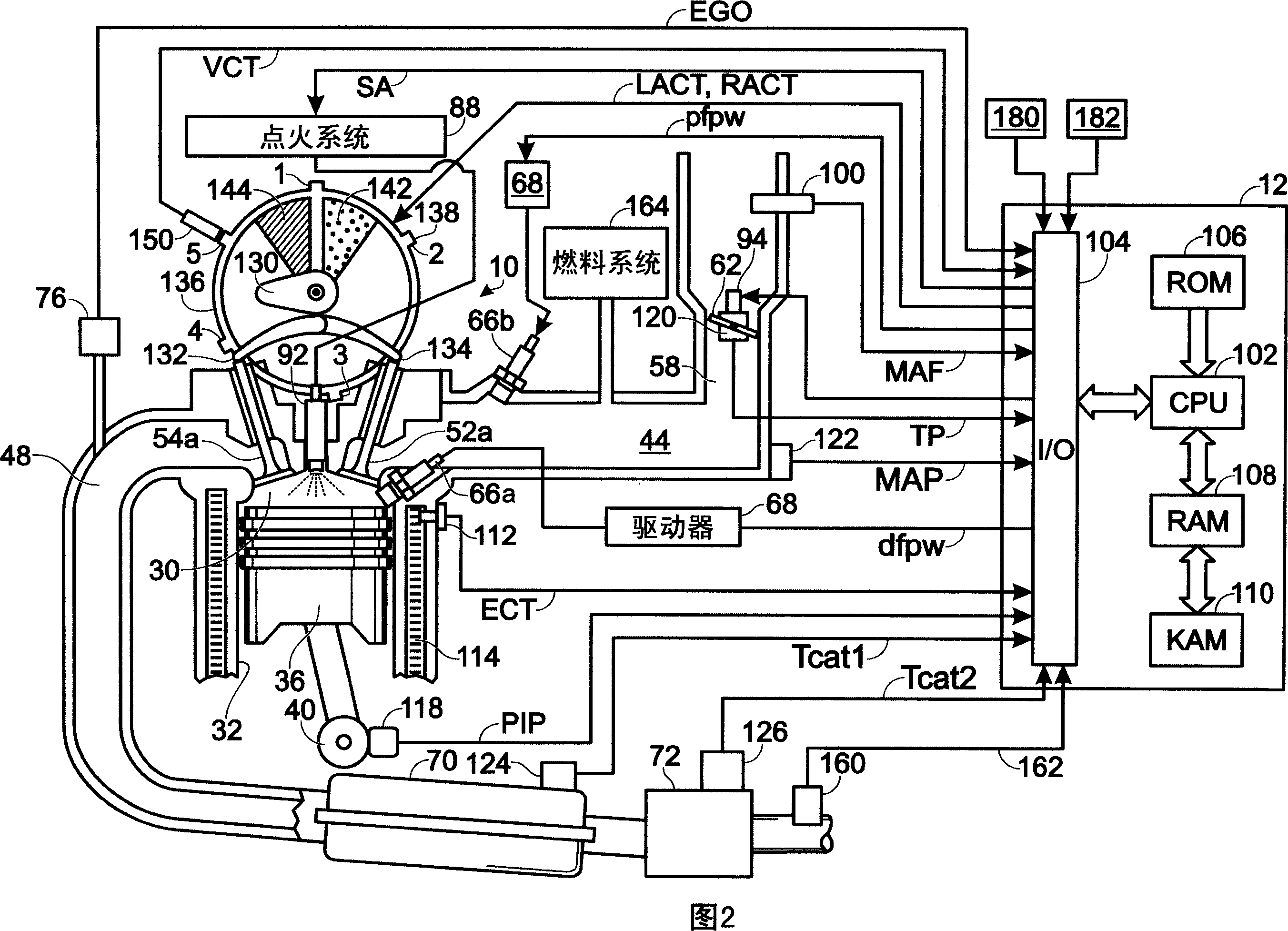 Engine with two port fuel injectors