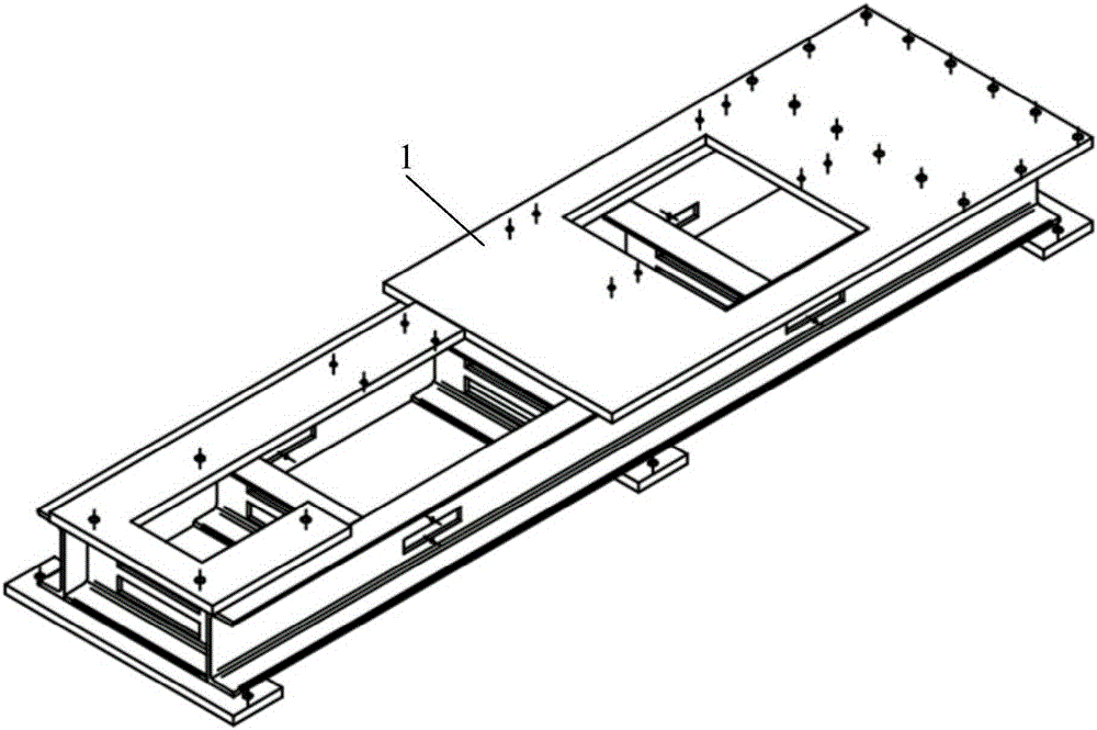 Automatic welding device installation rack for V-shaped groove of ship T-shaped material and lifting method for automatic welding device installation rack