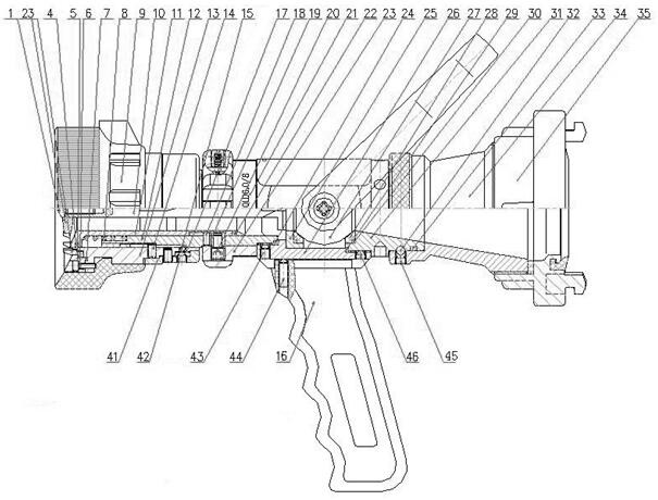 High-stability large-flow direct-current spraying water gun