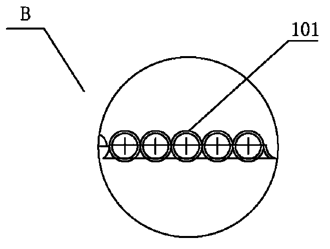 Cooling structure for settling chamber top of electric furnace and manufacturing method of cooling structure