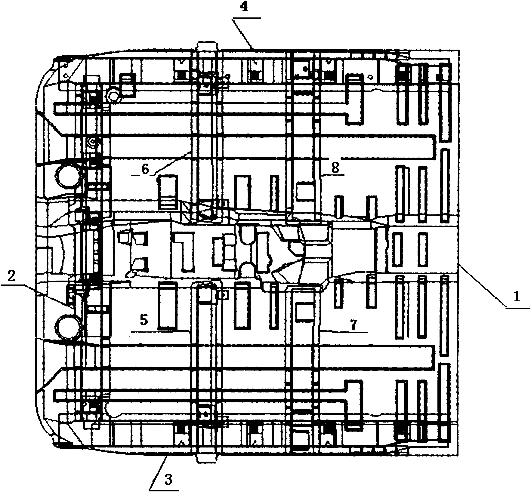 Novel front floor system of electric automobile