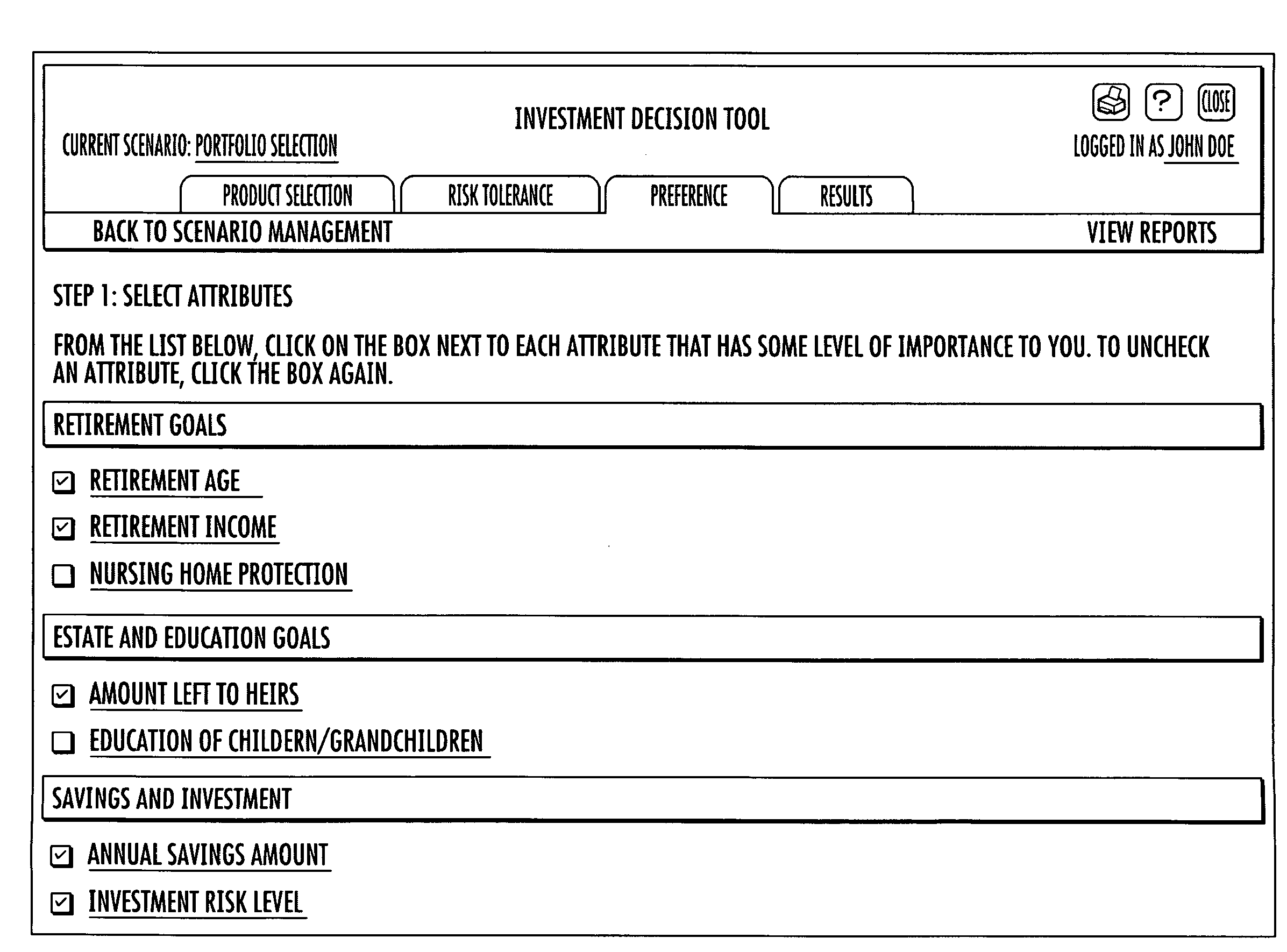 Method and System for Using Risk Tolerance and Life Goal Preferences and Rankings to Enhance