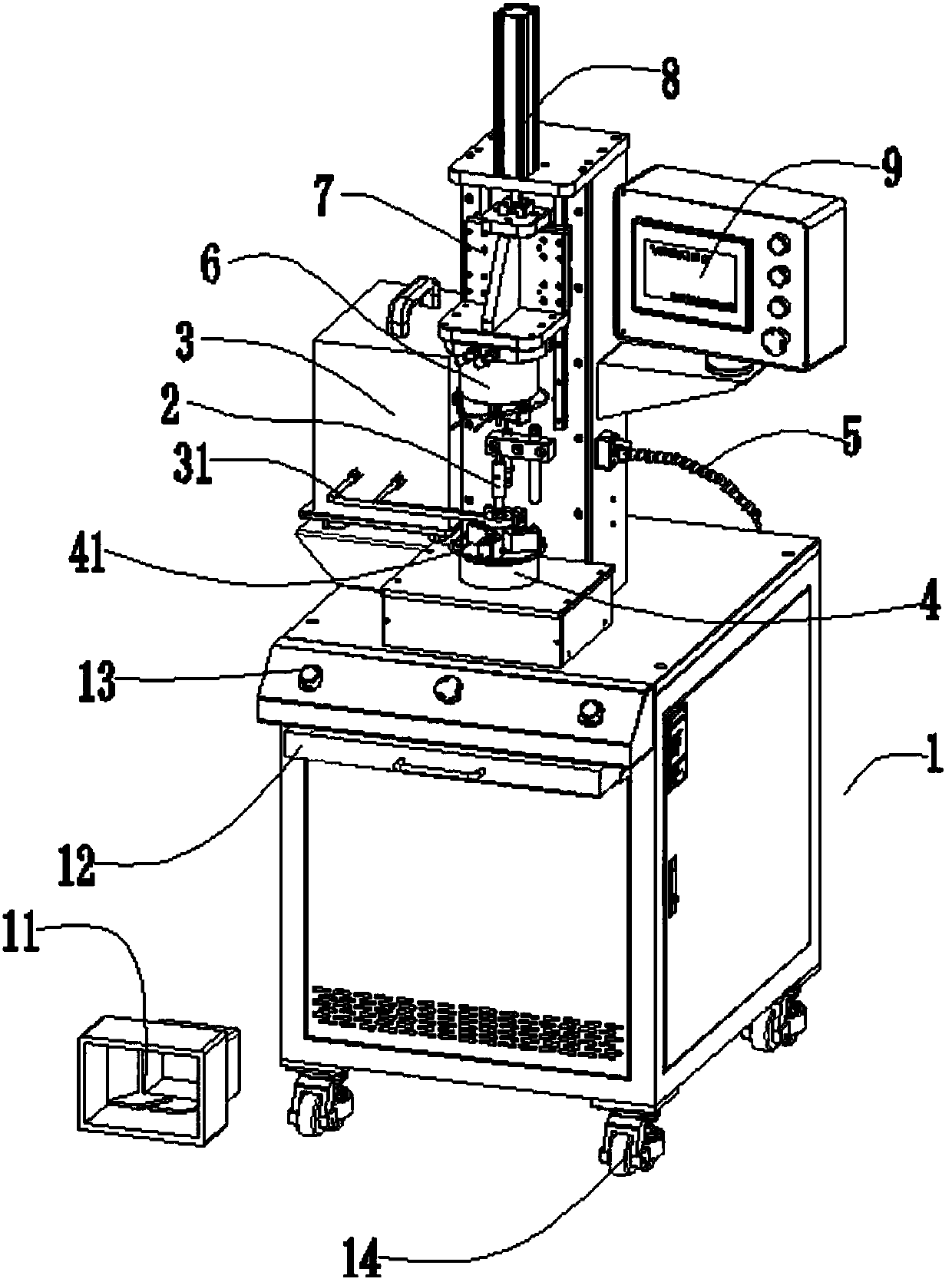 Semi-automatic knife handle brazing machine