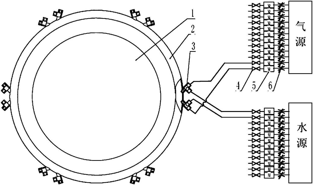 Annular cooling system of differential pressure casting machine