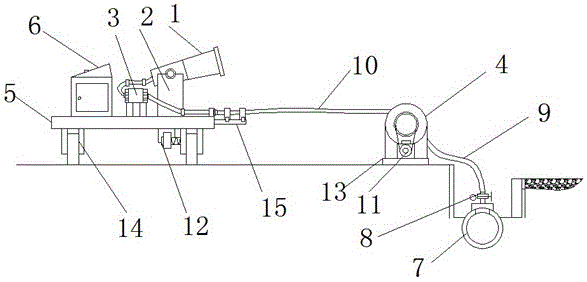 Large-scale rice-wheat-production biogas-liquid spraying device based on pipe delivering