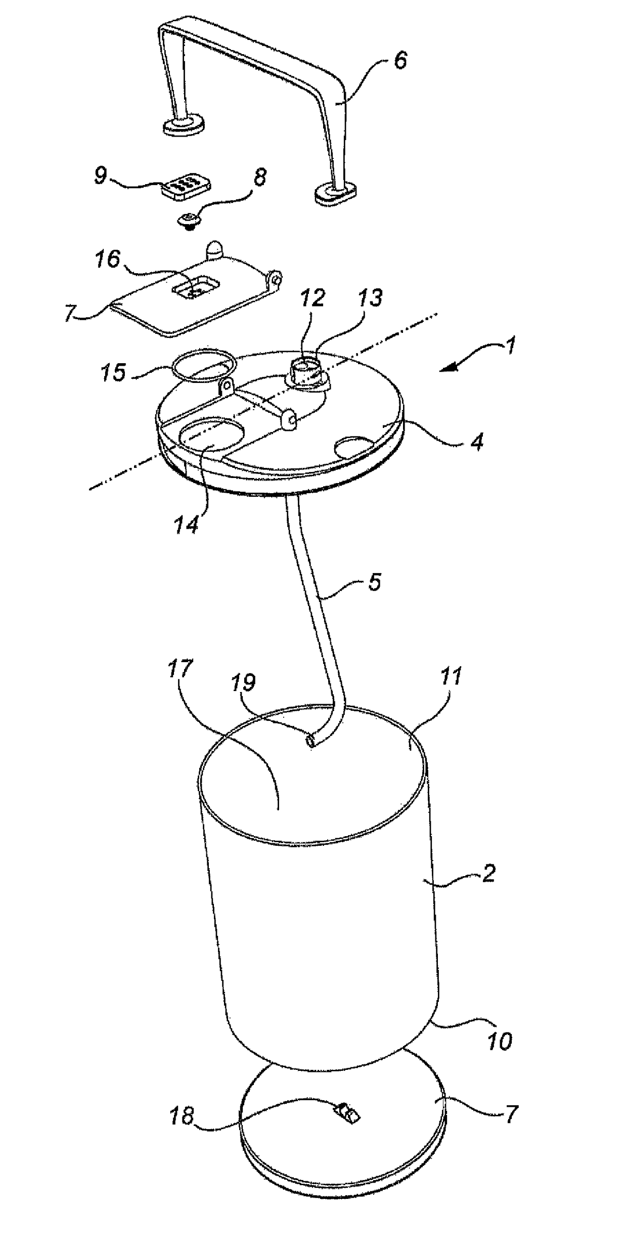 Cylindrical collapsible container